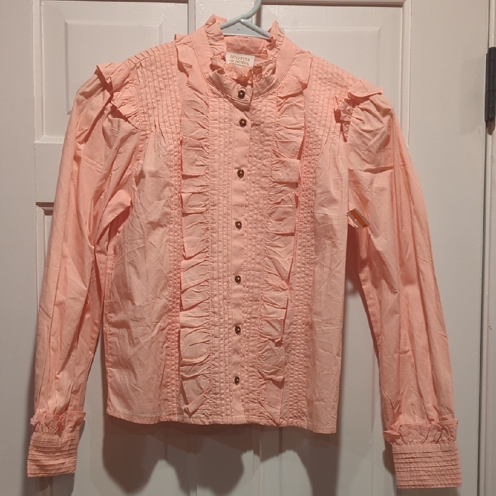 Scotch & Soda Ruffled Tuxedo Blouse